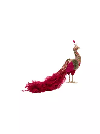 GOODWILL | Dekofigur Banquet Peacock 52cm red/ pink/green | 